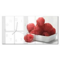WANDUHR aus Glas 60x30 cm - Himbeeren - Rot, Glas (60/30/0.4cm) - TULUP