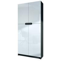 BÜROSCHRANK Logan Fronten in Weiß Hochglanz - Weiß Hochglanz, Holzwerkstoff (82/184/37cm) - Vladon