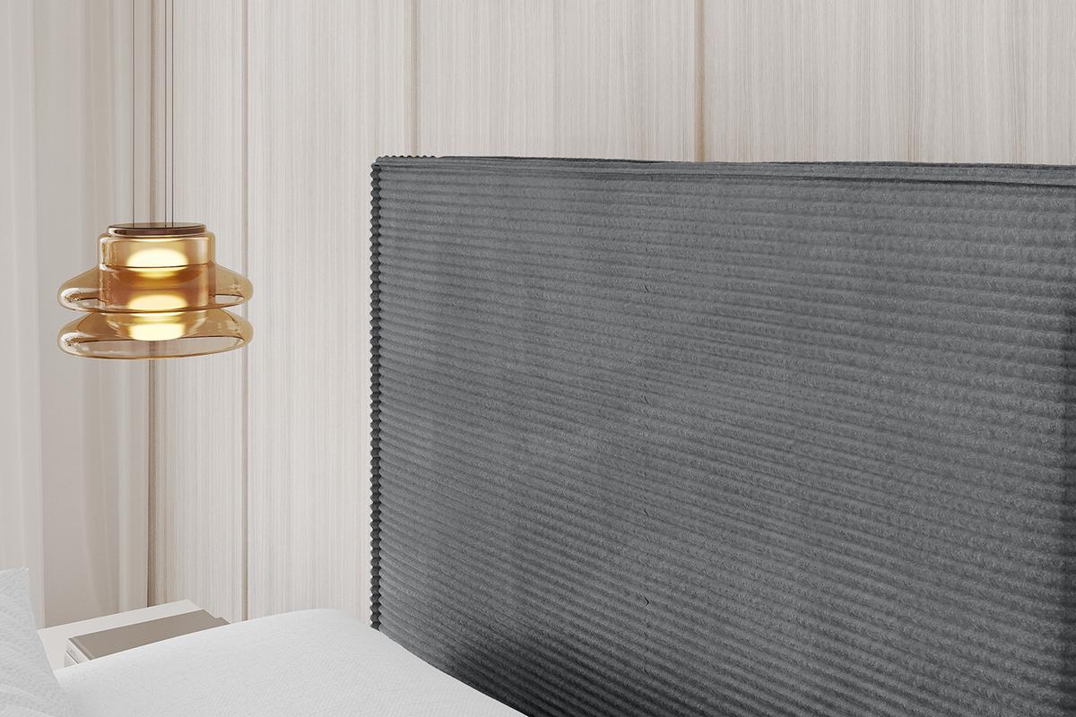 POLSTERBETT mit Bettkasten, Fußteil und Lattenrost, Boxbett ohne Matratze - EMMI-Z 140x200 Dunkelgrau - Anthrazit, Holzwerkstoff/Textil (140/200cm) - ALTDECOR