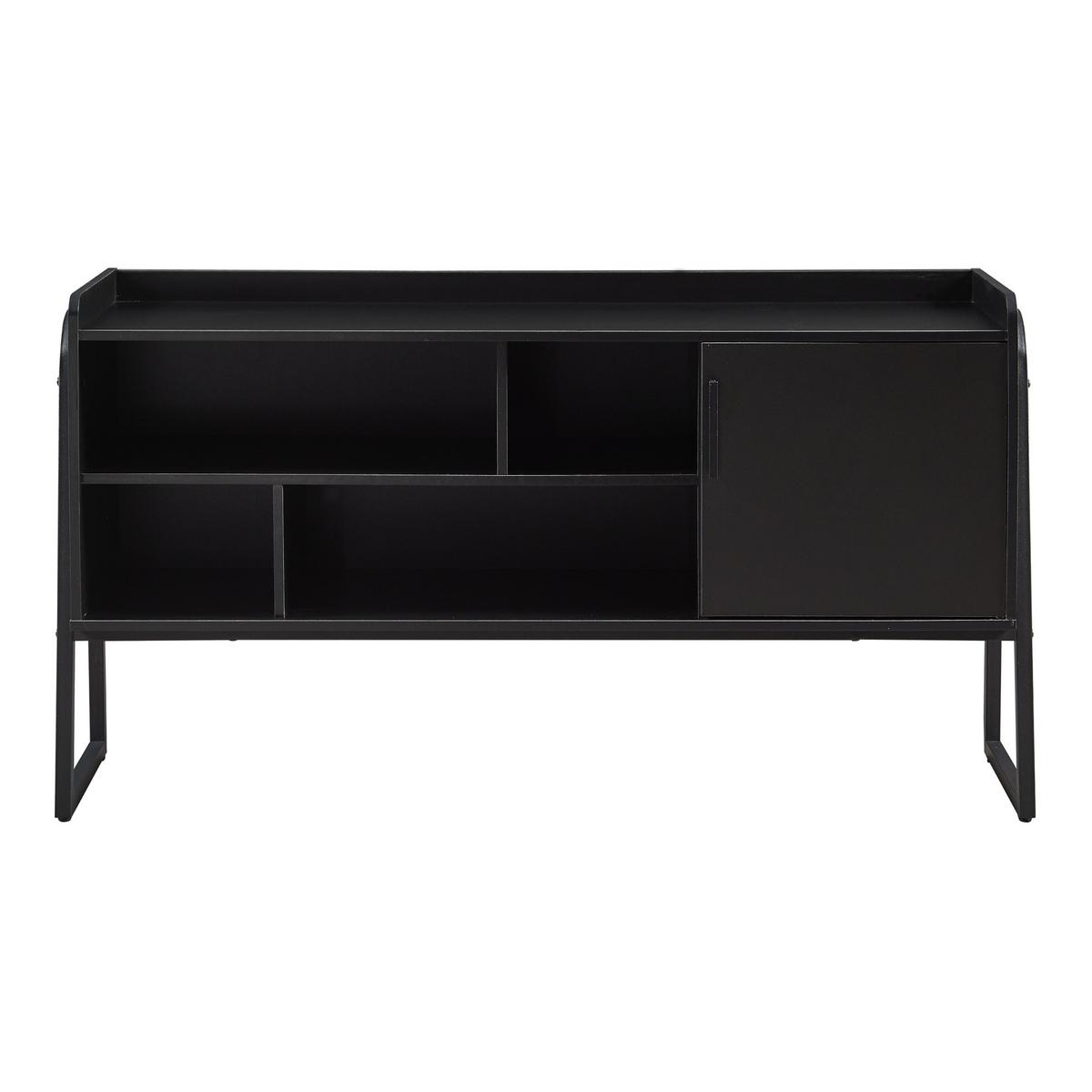 FERNSEHSCHRANK Storfjord - Schwarz, Holzwerkstoff/Metall (33.5/63/120cm) - [en.casa]