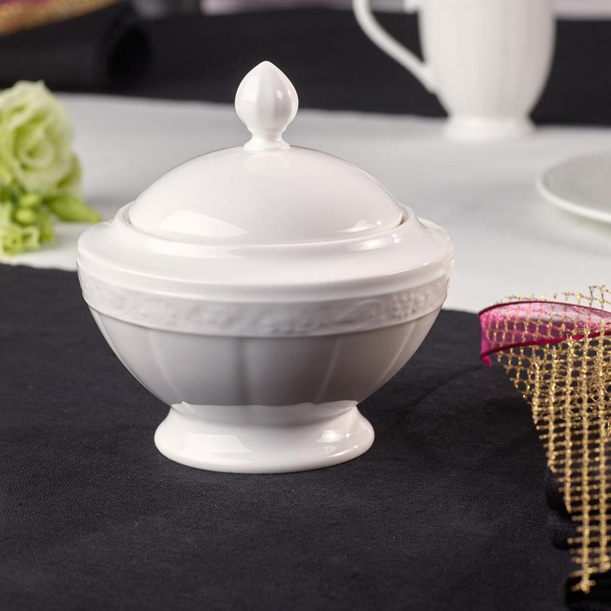 ZUCKERDOSE White Pearl weiß ø 11,7 cm - Weiß, Keramik (11.7/12cm) - Villeroy & Boch