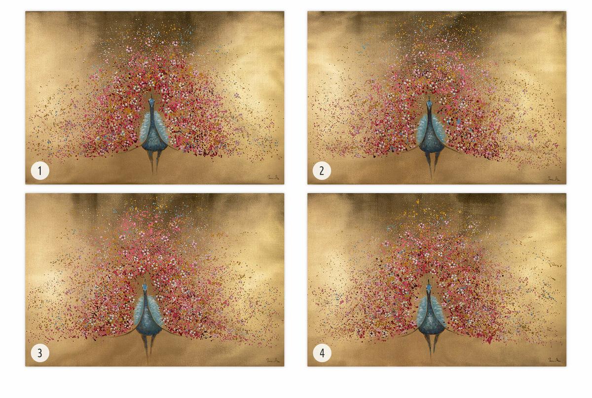 ÖLGEMÄLDE 120/80 cm - Pink/Goldfarben, Holz/Textil (120/80cm) - KUNSTLOFT