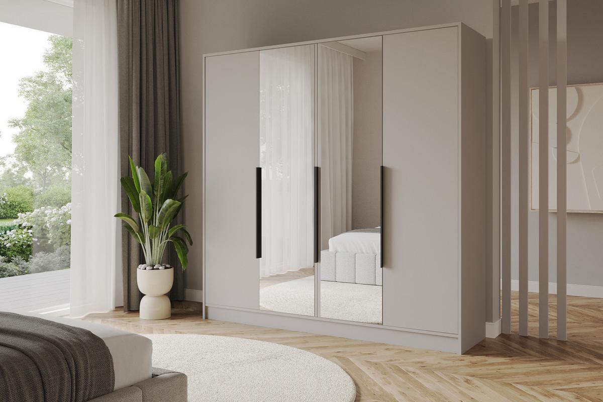 KLEIDERSCHRANK - LESE - 200 - Kaschmir - Kaschmir/Schwarz, Holzwerkstoff (200/200/51cm) - ALTDECOR