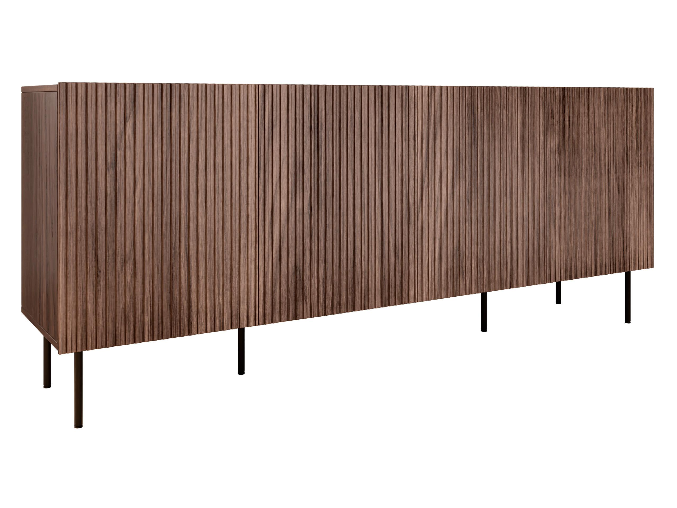 SIDEBOARD Tacos 200 4D - Schwarz/Braun, Holzwerkstoff/Metall (201/81/42cm) - MIRJAN24
