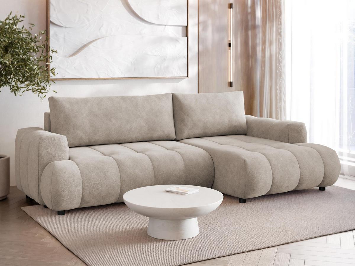 ECKSOFA Haiti, Seite: Rechts 2R+LC - Schwarz/Mokka, Holz/Textil (276/156cm) - MIRJAN24