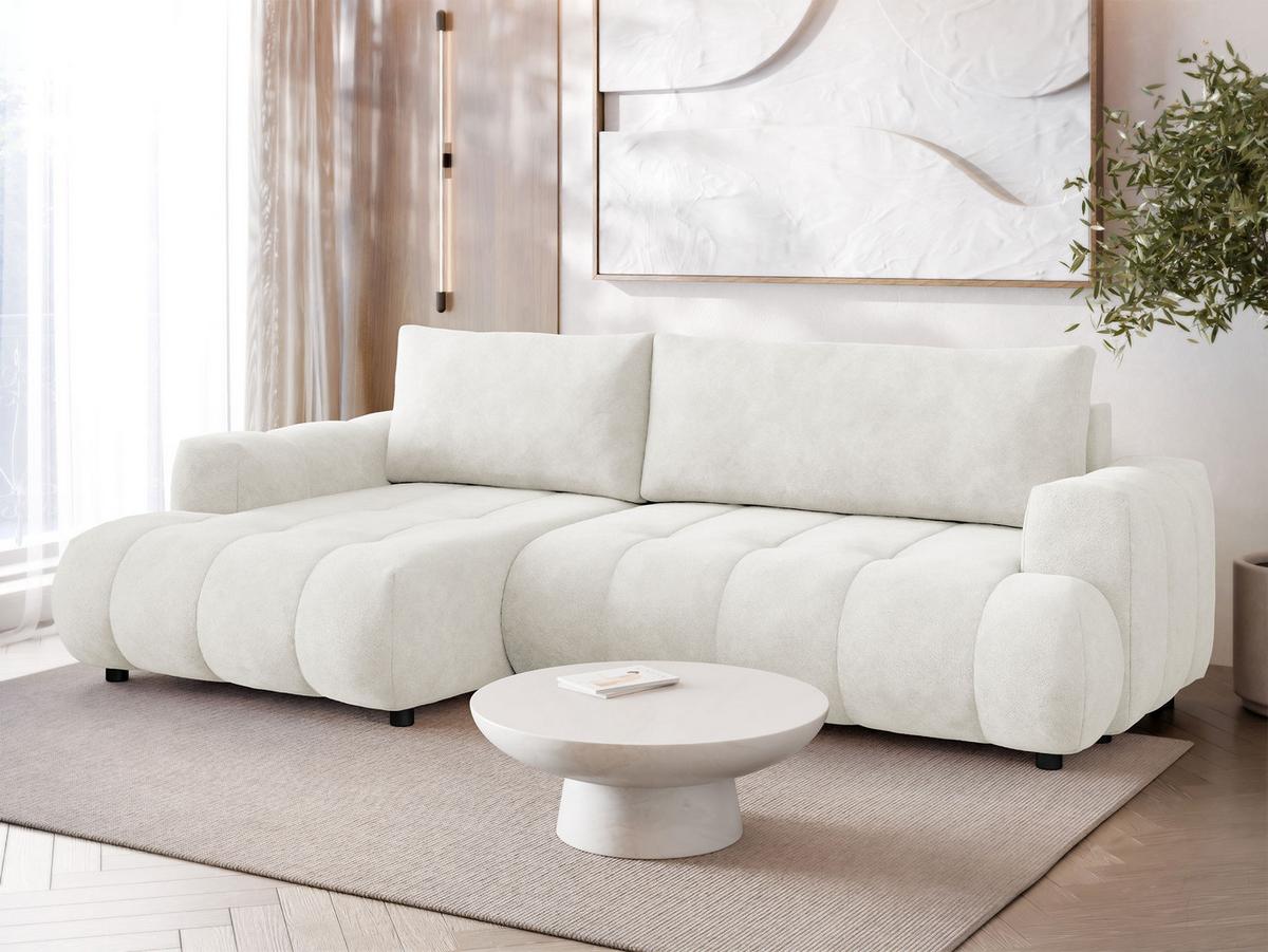 ECKSOFA Haiti, Seite: Links LC+2R - Creme/Schwarz, Holz/Textil (276/156cm) - MIRJAN24