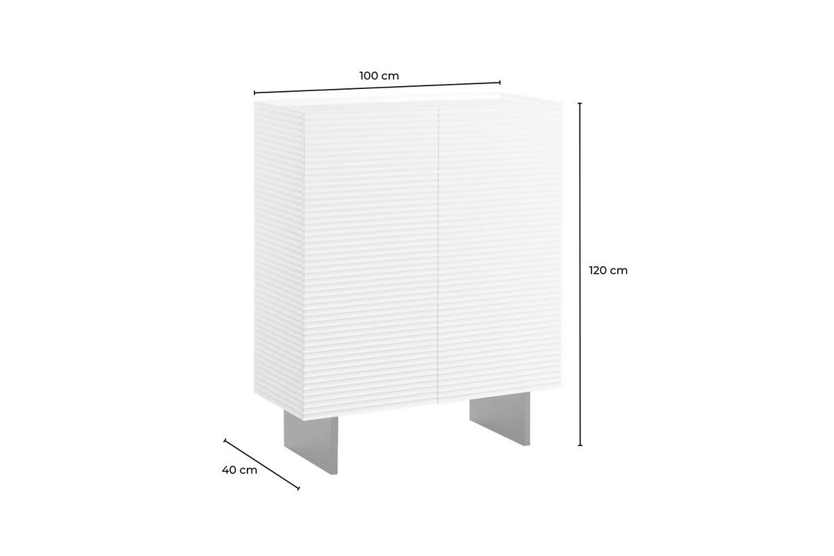 HIGHBOARD LYNN Blau Holz - Blau/Schwarz, Holzwerkstoff/Metall (100/120/40cm) - KAWOLA