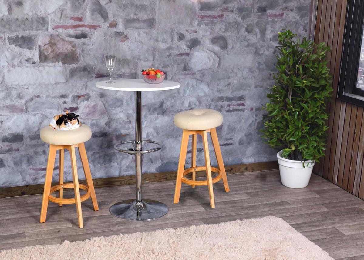 BARHOCKER Cremeweiß 2er-Set - Weiß, Holz (45/67/45cm) - MCW