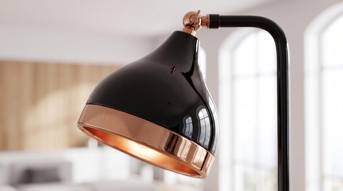 STEHLAMPE CIRENA Schwarz Metall - Schwarz, Metall (28/40/150cm) - KAWOLA