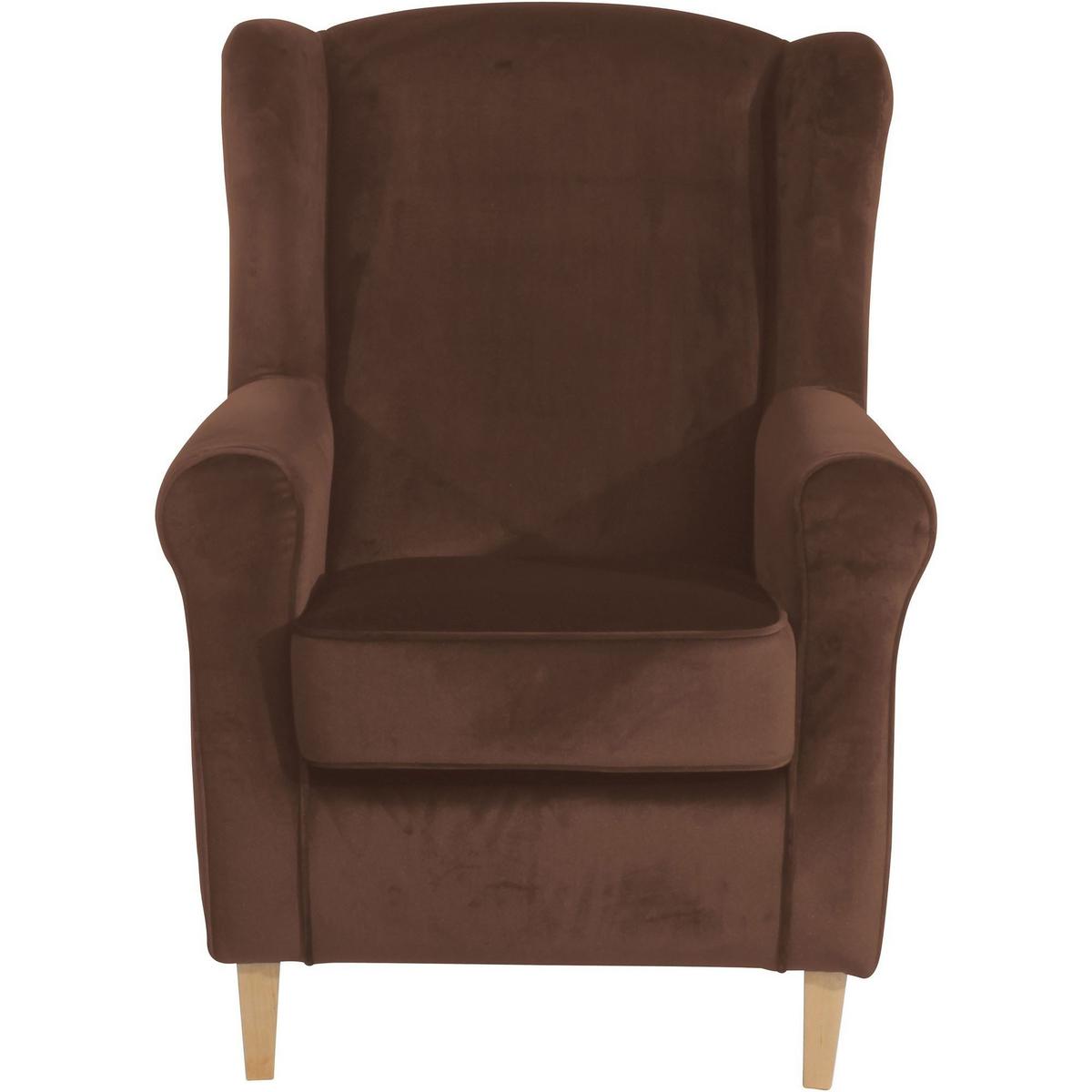 OHRENSESSEL Karlen Bezug Samtvelours Buche natur / braun - Buchefarben/Braun, Kunststoff (86/103/77cm) - 58aufmkessel