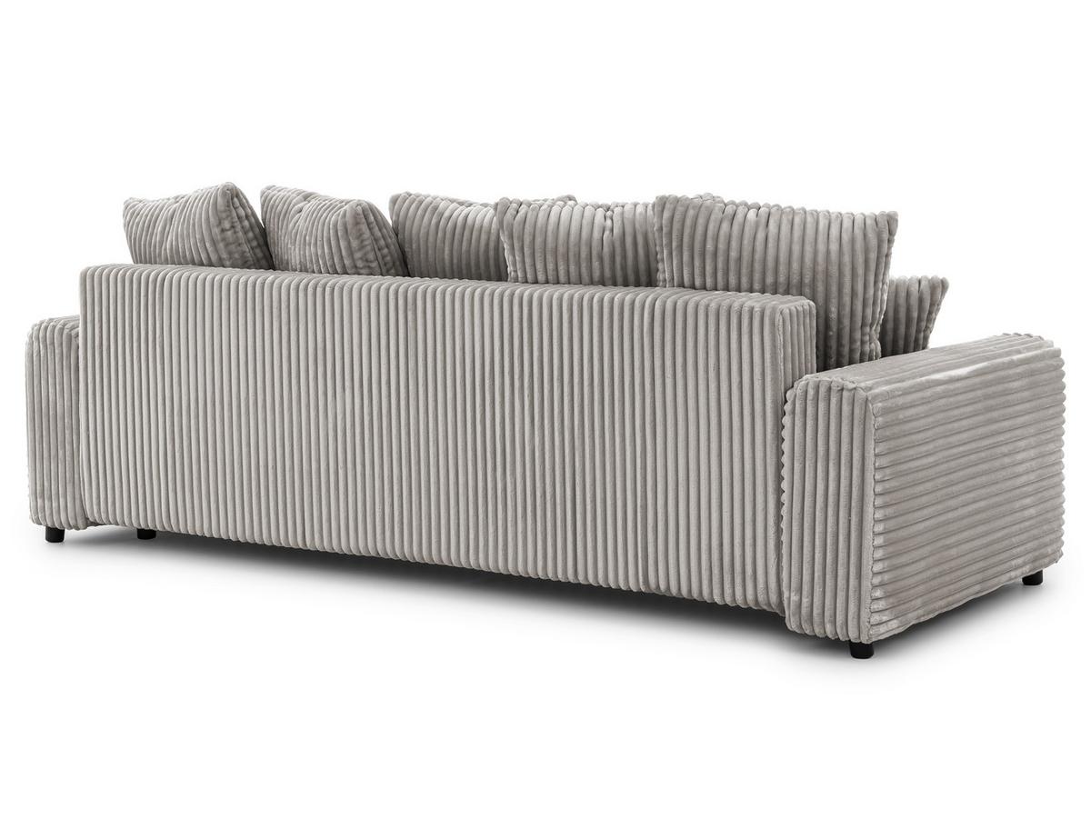 SCHLAFSOFA Calma mit Bettkasten im Bumpy-Design aus weichem Taupe Plüschcord - Taupe/Schwarz, Holz/Kunststoff (239/88/98cm) - S-Style