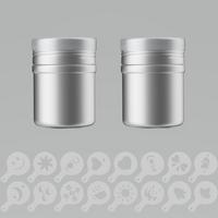 PUDERSTEUER Pulverschüttler Schablonen 18-teiliges Set - Multicolor, Metall (5.3/7/5.3cm) - Intirilife