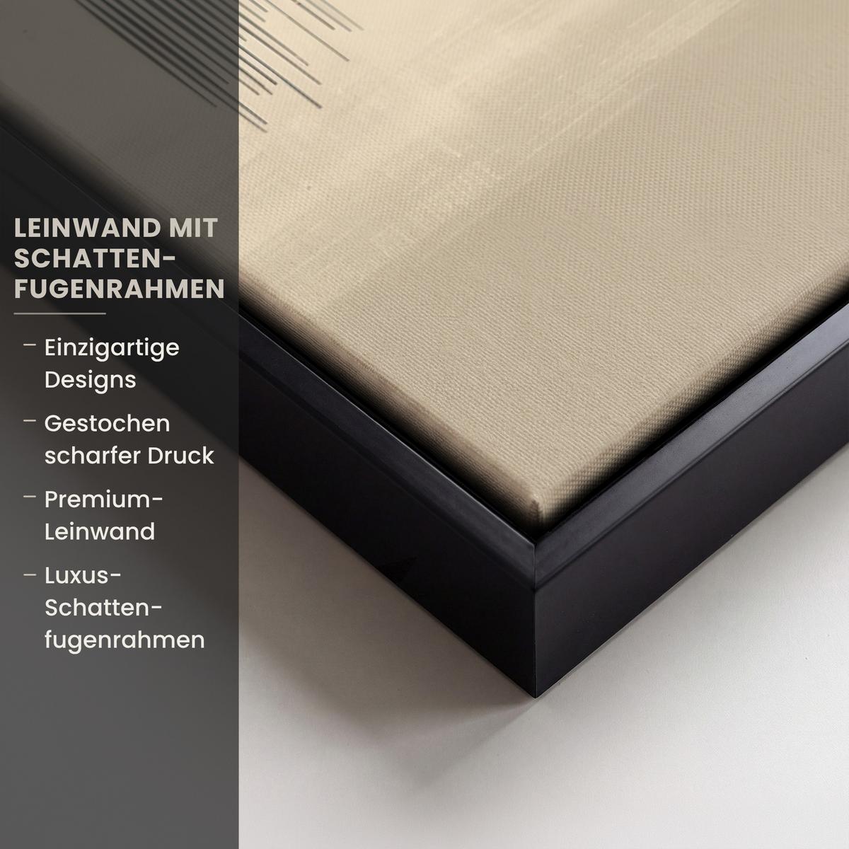 LEINWAND Bilder mit Rahmen - Abstrakt - Formen - Beige - Texturen - 50x50 - Beige, Textil (50/50cm) - MuchoWow