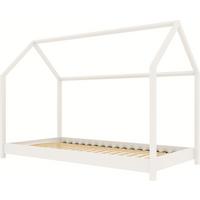 HAUSBETT aus Holz, Weiß 90x200 cm - Weiß, Holz (200/90cm) - WFL GROUP