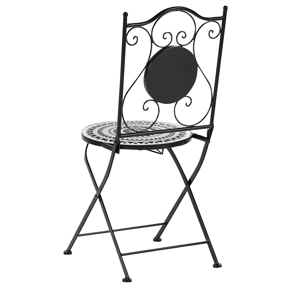 BISTRO-SET Schwarz Comiso - Schwarz/Weiß, Metall - Beliani
