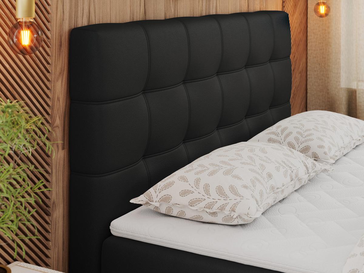 BOXBETT ERNI 120/200 - Schwarz Kunstleder - H3 - Schwarz, Holz/Textil (120/200cm) - MKS