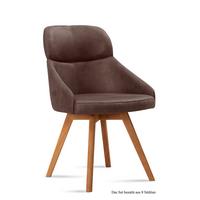 ESSZIMMERSTUHL (8er-Set) Donna 52x82x63 Eiche geölt/Braun - Eichefarben/Braun, Kunststoff (63/82/52cm) - 58aufmkessel
