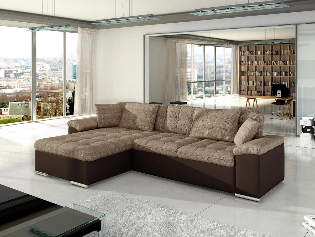 ECKSOFA Diana, Seite: Links - Beige/Braun, Holz/Textil (280/160cm) - MIRJAN24