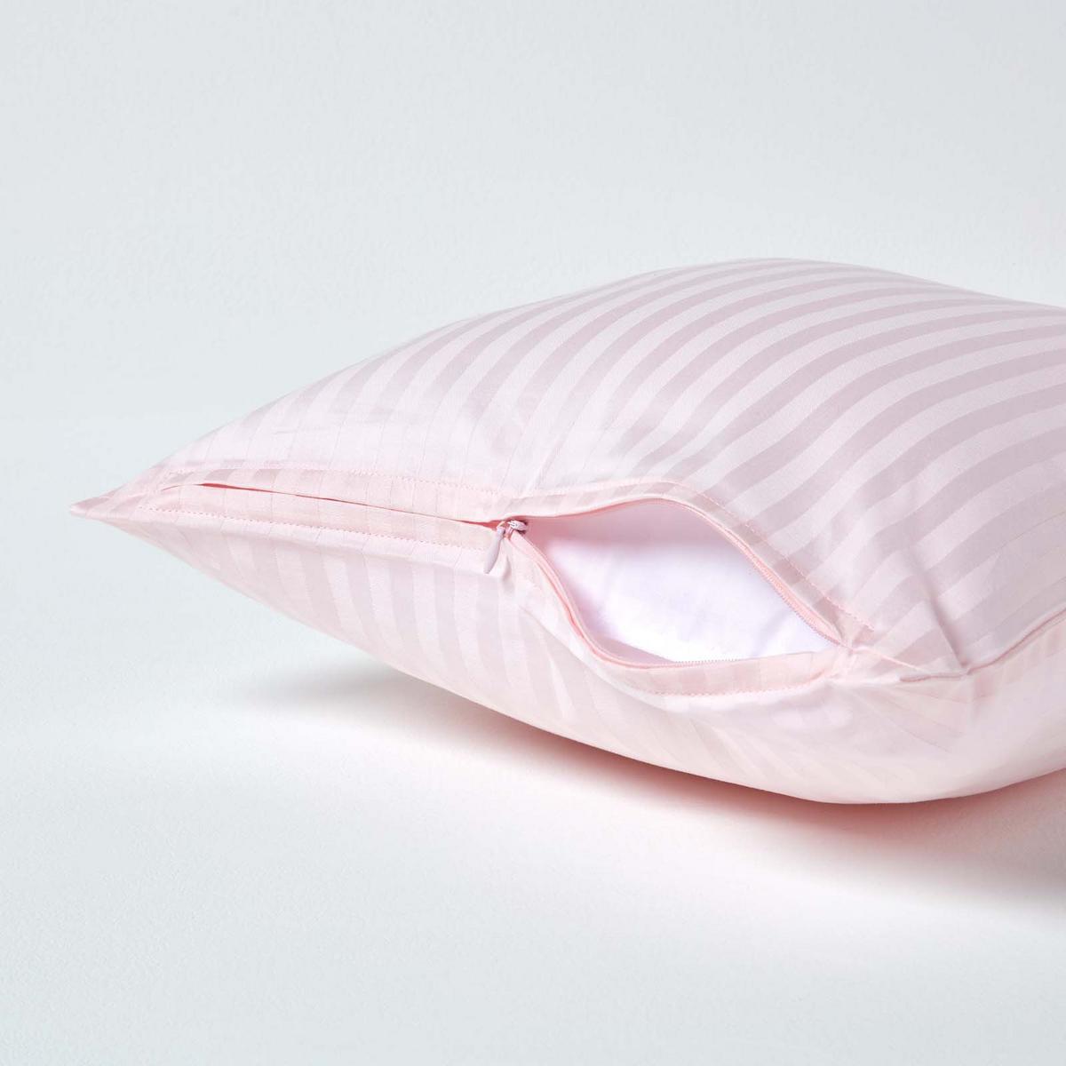 KISSENBEZUG Damast, Ägyptische Baumwolle, Fadendichte 330 - Rosa, Textil (40/40cm) - Homescapes