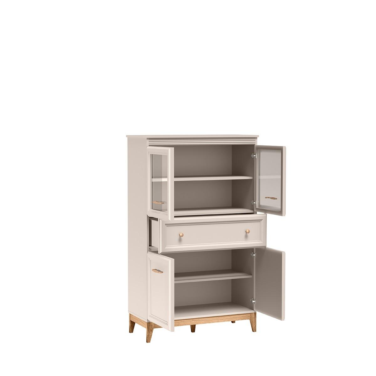 VITRINE CUNEO 150,5 / 92 cm in Kaschmir - Kaschmir, Holzwerkstoff (92/150.5/40.5cm) - MASSENO