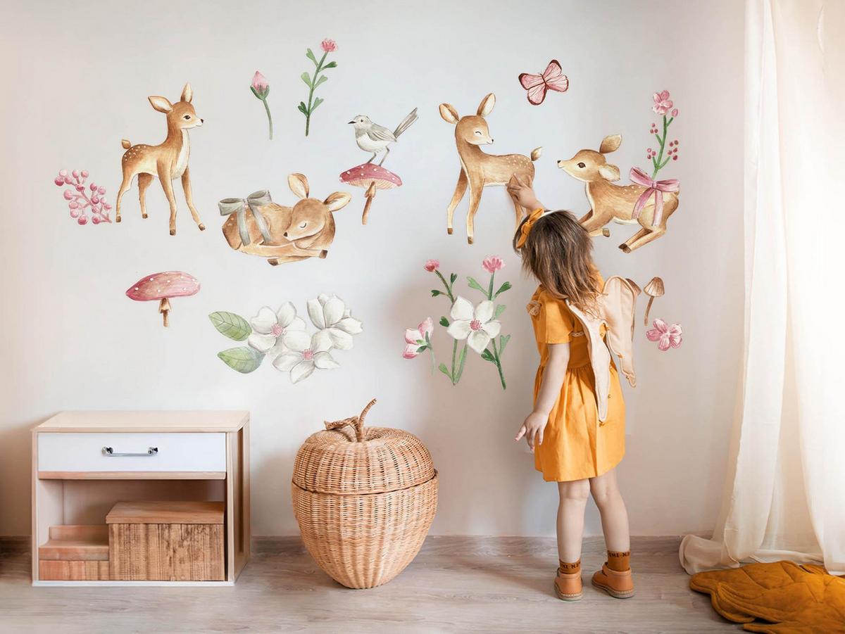 WANDAUFKLEBER 60x89cm - Waldtiere - Multicolor, Kunststoff (60/89/0.1cm) - Wallfluent