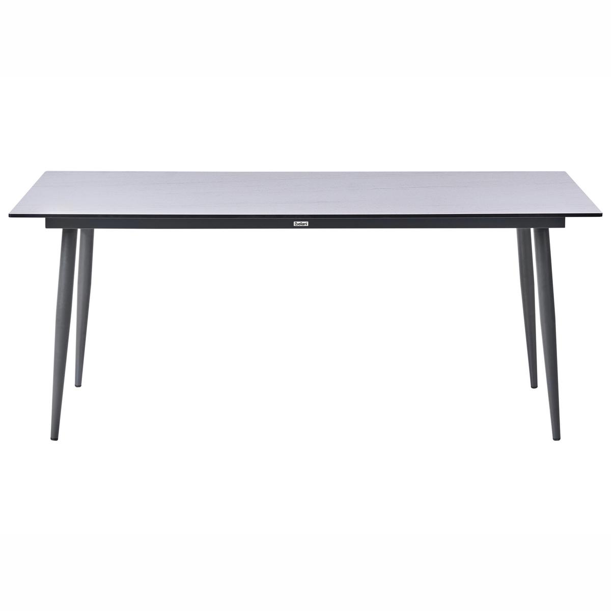 GARTENTISCH 180/90 cm Steinoptik Travertinoptik Tolentino - Dunkelgrau, Kunststoff (180/90/75cm) - Beliani