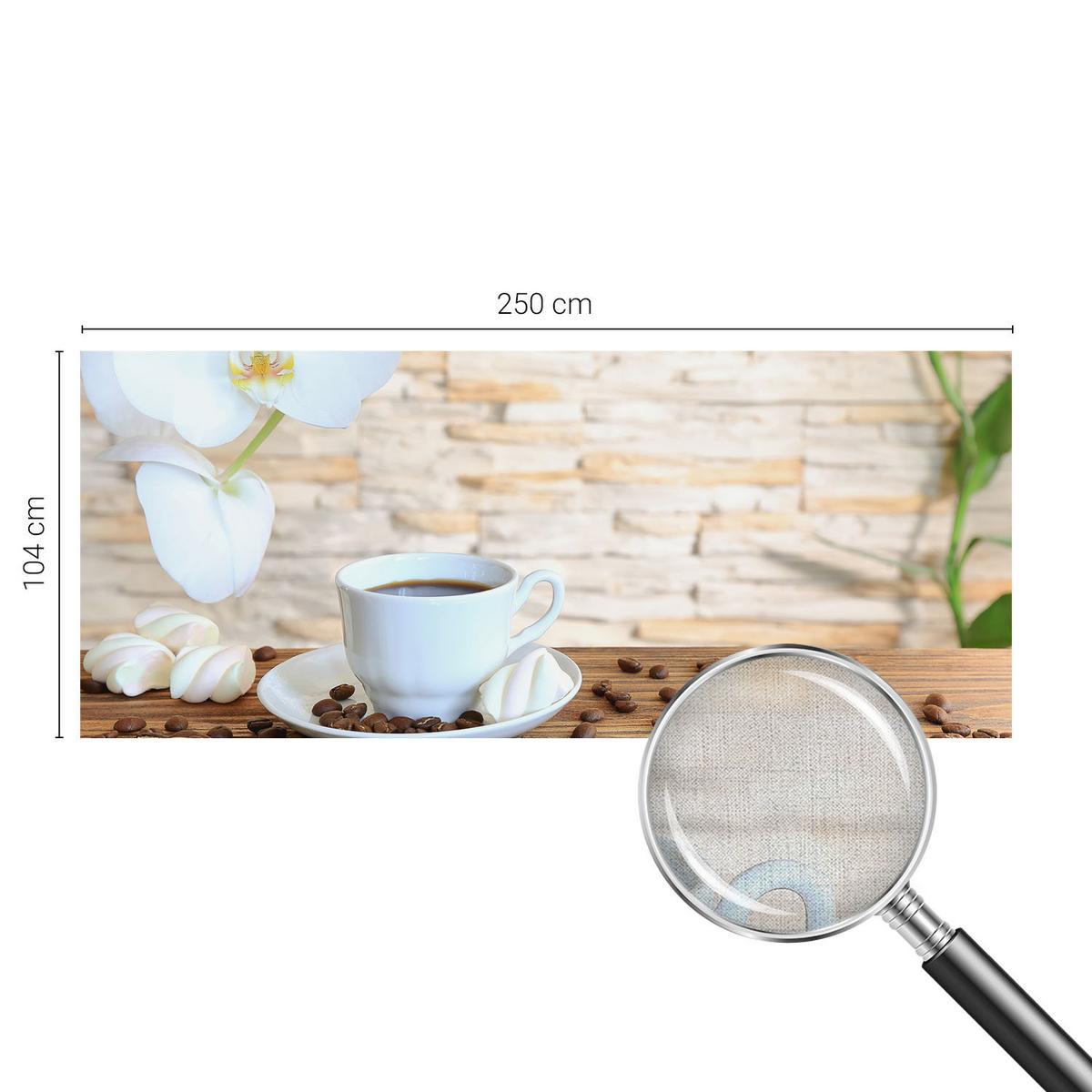 FOTOTAPETE 250x104 cm - Florale Entspannung - Weiß, Textil (250/104cm) - Wallfluent