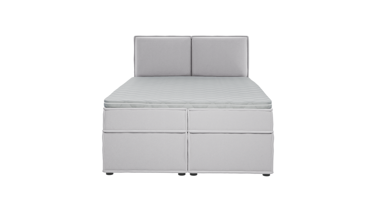 BOXBETT Eclipse 140/200 cm Silber Luxusmicrofaser - Silberfarben/Schwarz, Holz/Kunststoff (140/200cm) - S-Style Möbel