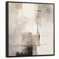 LEINWAND Bilder mit Rahmen - Abstrakt - Kunst - Grau - 50x50 - Hellgrau, Textil (50/50cm) - MuchoWow