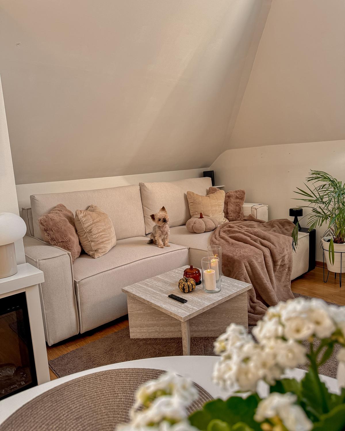 3-SITZER-ECKSOFA beige rechtsseitig mit Schlaffunktion Stauraum Karila - Beige, Textil (250/150cm) - Beliani