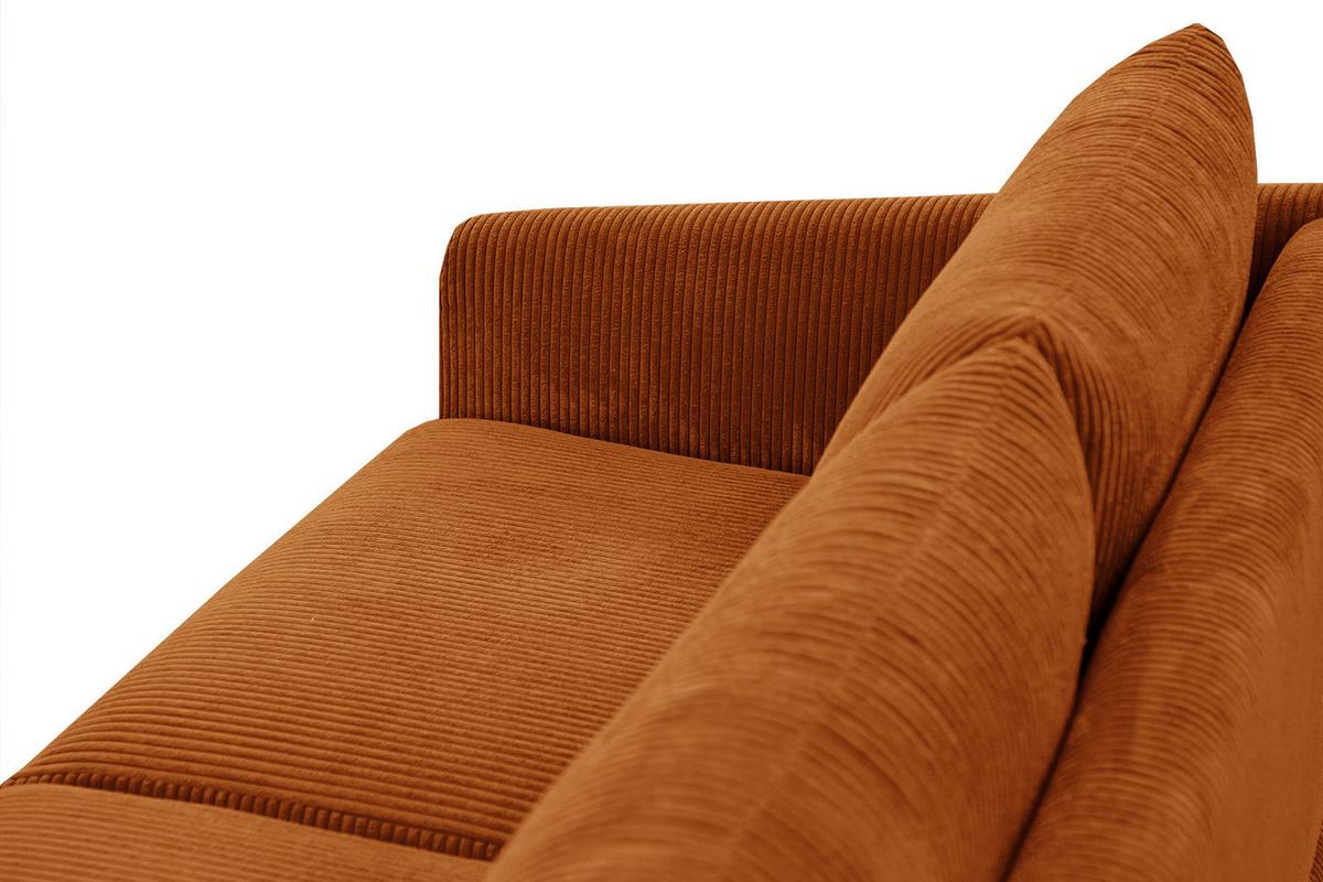 SOFA VILT 3-Sitzer, orange - Schwarz/Orange, Holzwerkstoff/Textil (202/89/94cm) - Wozimo