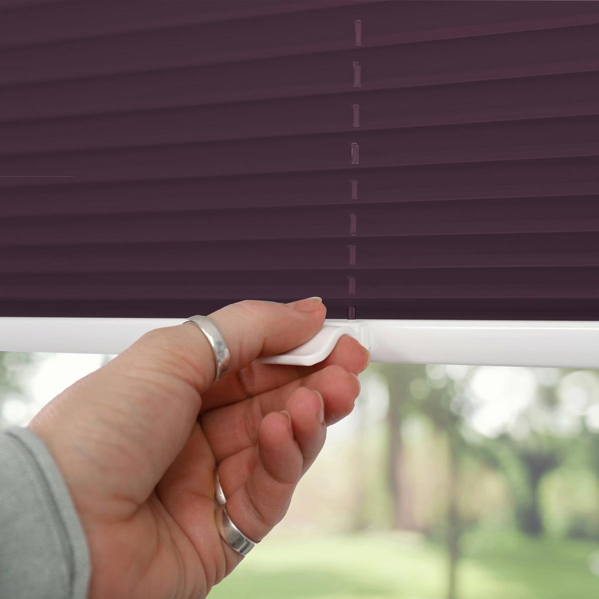 PLISSEE Thermo Basic 75 x 210cm Klemmfix ohne Bohren - Violett, Textil (75/210/210cm) - Deco-Raum
