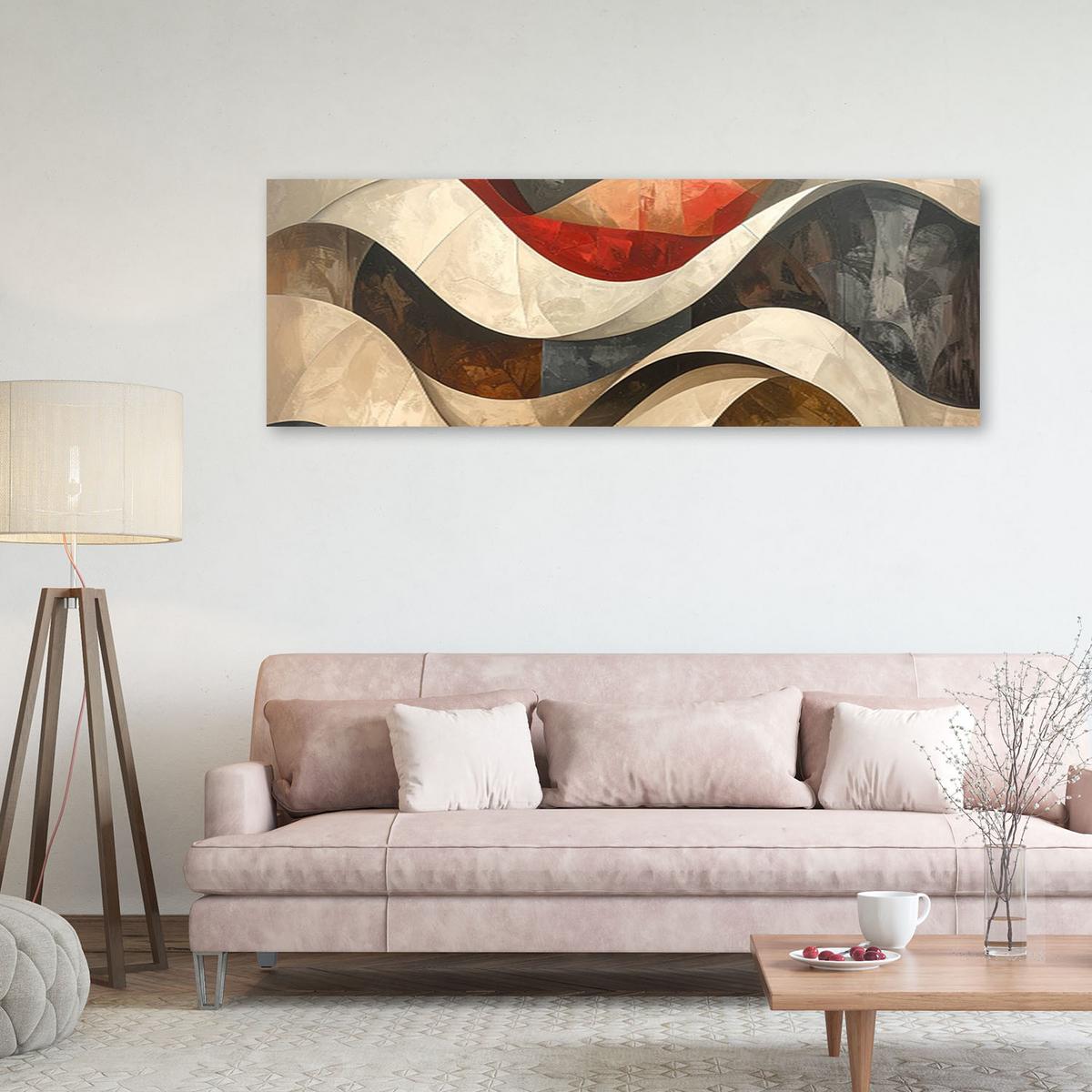 LEINWANDBILD 3D und geometrisch 120x40cm - Beige, Textil (120/40cm) - Feeby