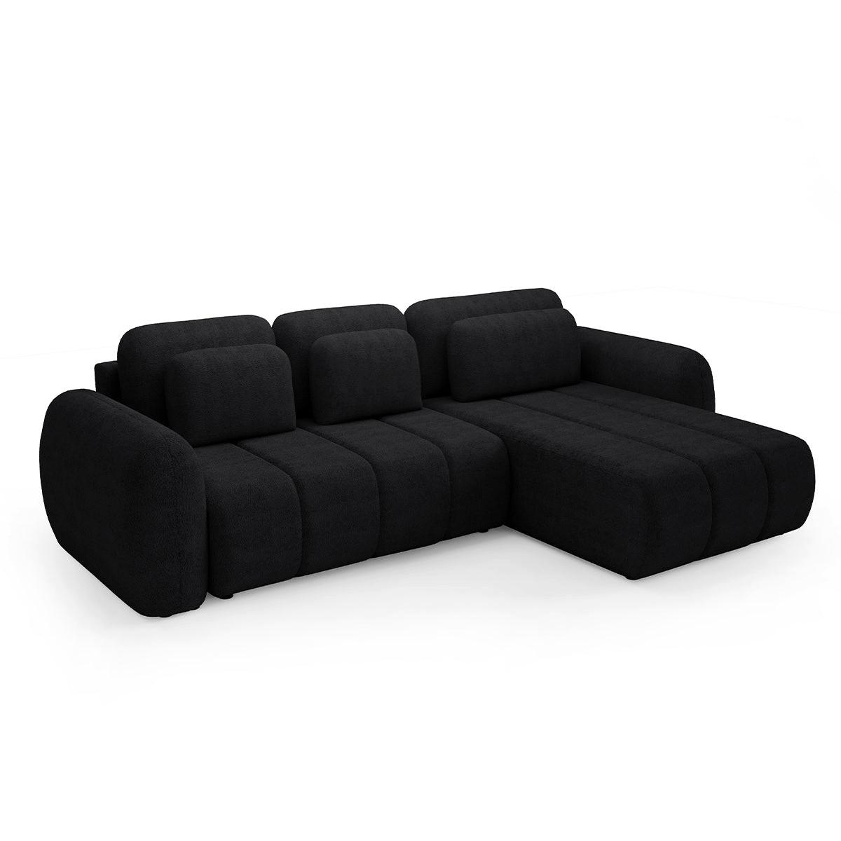 ECKSOFA Cesar 3 Sitzplätze Schwarz - Schwarz, Holz (304/190cm) - Petits-meubles