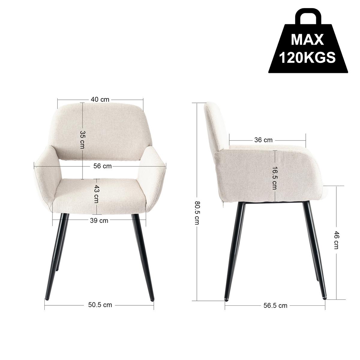 ESSZIMMER SET mit ausziehbarem Tisch und 4 bequemen Stühlen - Beige/Schwarz, Holzwerkstoff/Metall (80/75/160cm) - Urban Meuble
