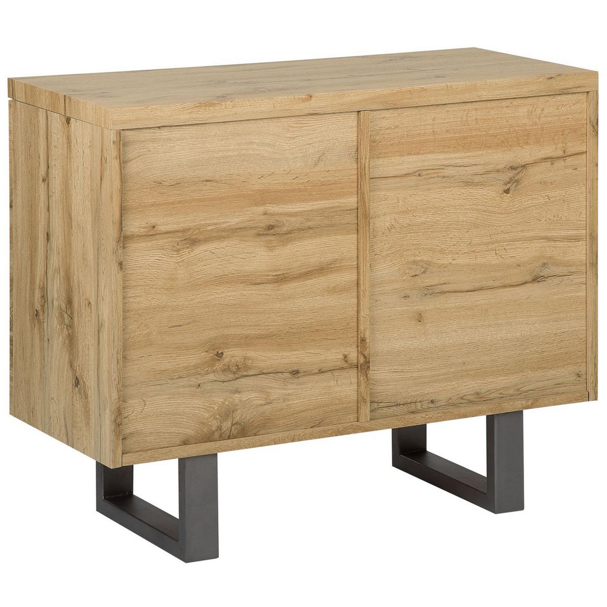 SCHRANK Hellbraun Timber - Braun, Holzwerkstoff (94/79/42cm) - Beliani