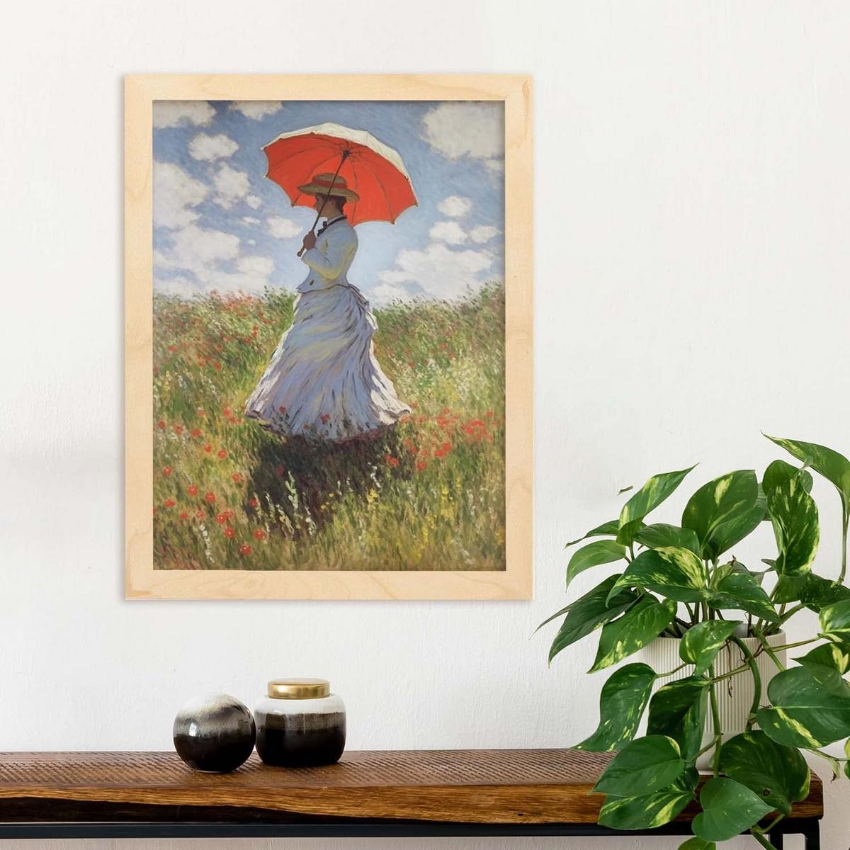 POSTER Claude Monet A3 Rahmen Aus Hellem Holz - Beige, Papier (29.7/5/42cm) - Nacnic