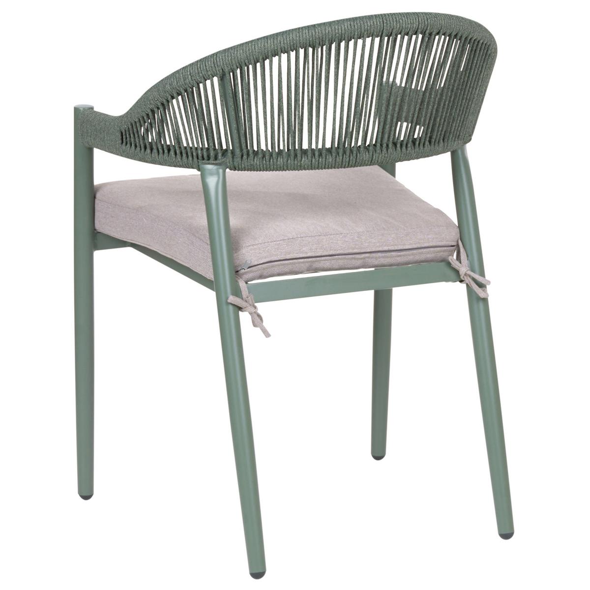 STUHL 4er-Set und Sitzkissen Metall Grün Ormea - Taupe, Metall (56/80/54cm) - Beliani