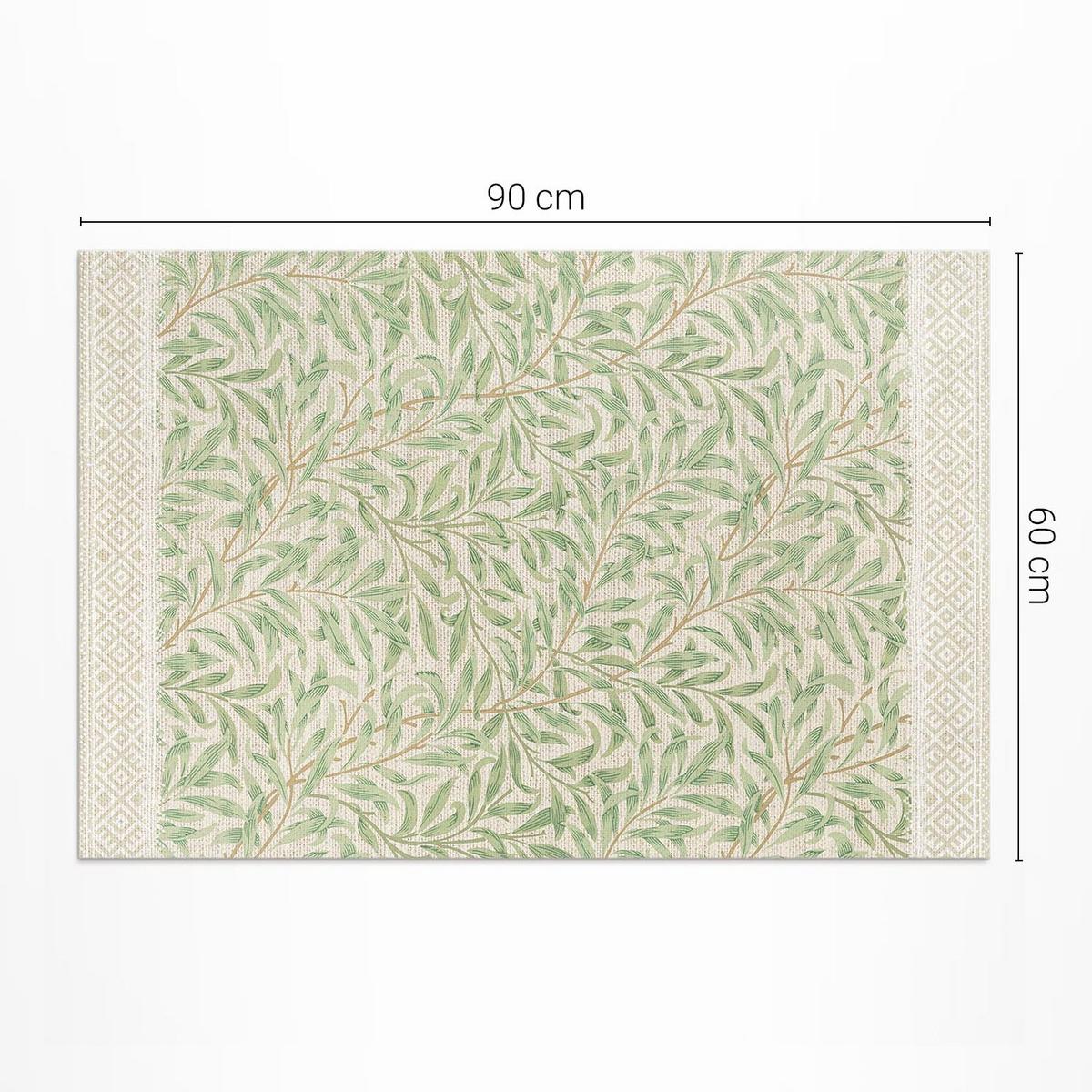 TEPPICH 60x90 cm Blattillustration von William Morris - Grün, Kunststoff (60/90cm) - Wallfluent