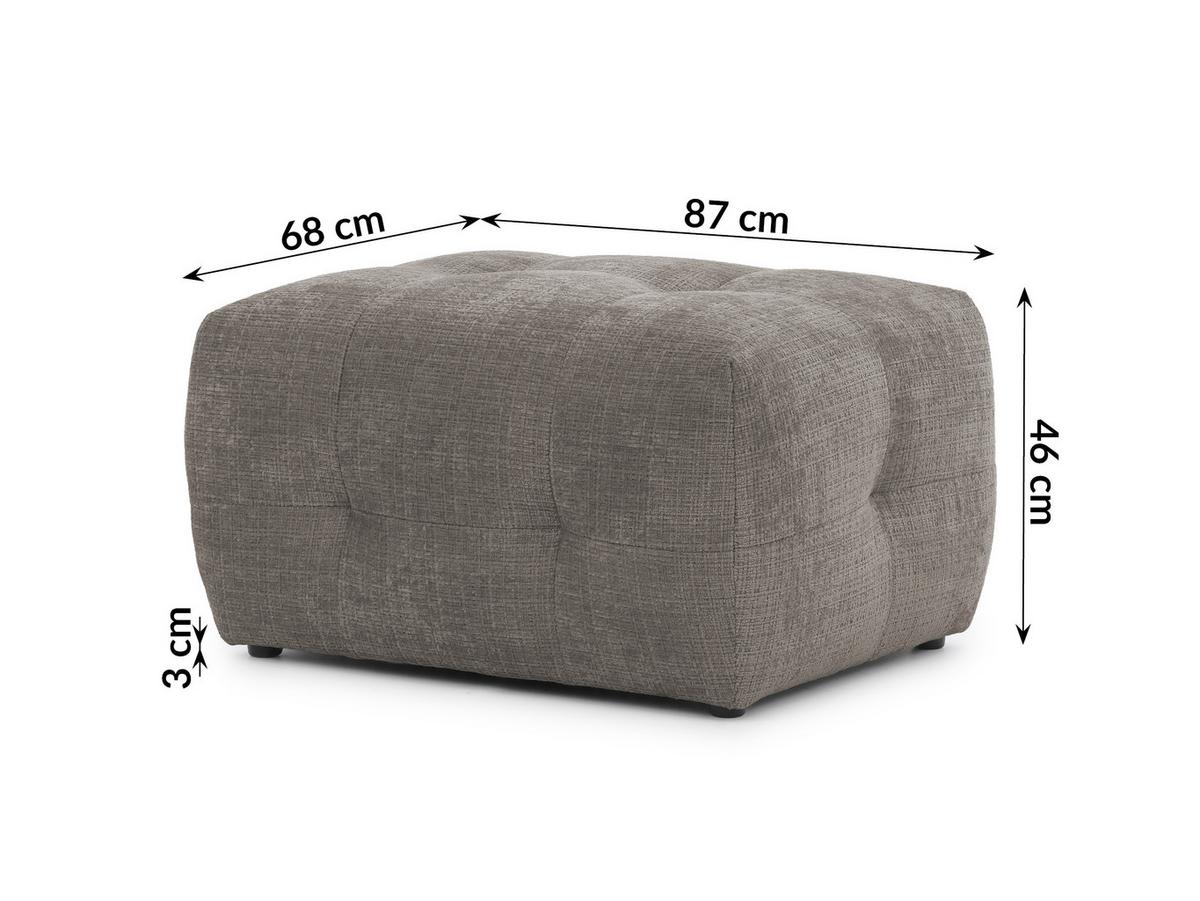 POLSTERHOCKER Kozy im Bumpy-Design aus weichem Taupe Chenille-Stoff - Taupe/Schwarz, Holz/Textil (87/46/68cm) - S-Style Möbel