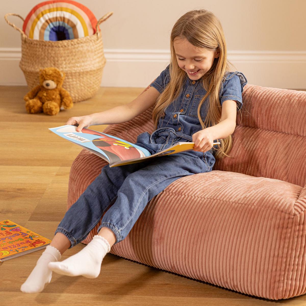 KINDERSITZSACK Sofa Cecilia - Pink, Textil (95/44/55cm) - icon