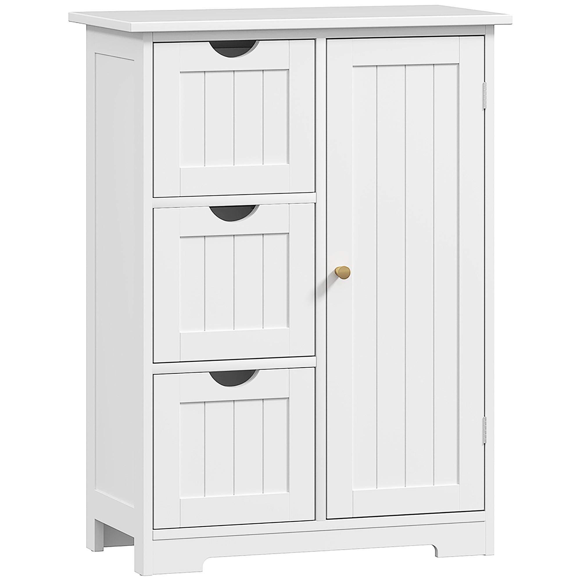 BADEZIMMERSCHRANK MDF Weiß - Weiß, Holzwerkstoff (30/80/60cm) - HOMCOM