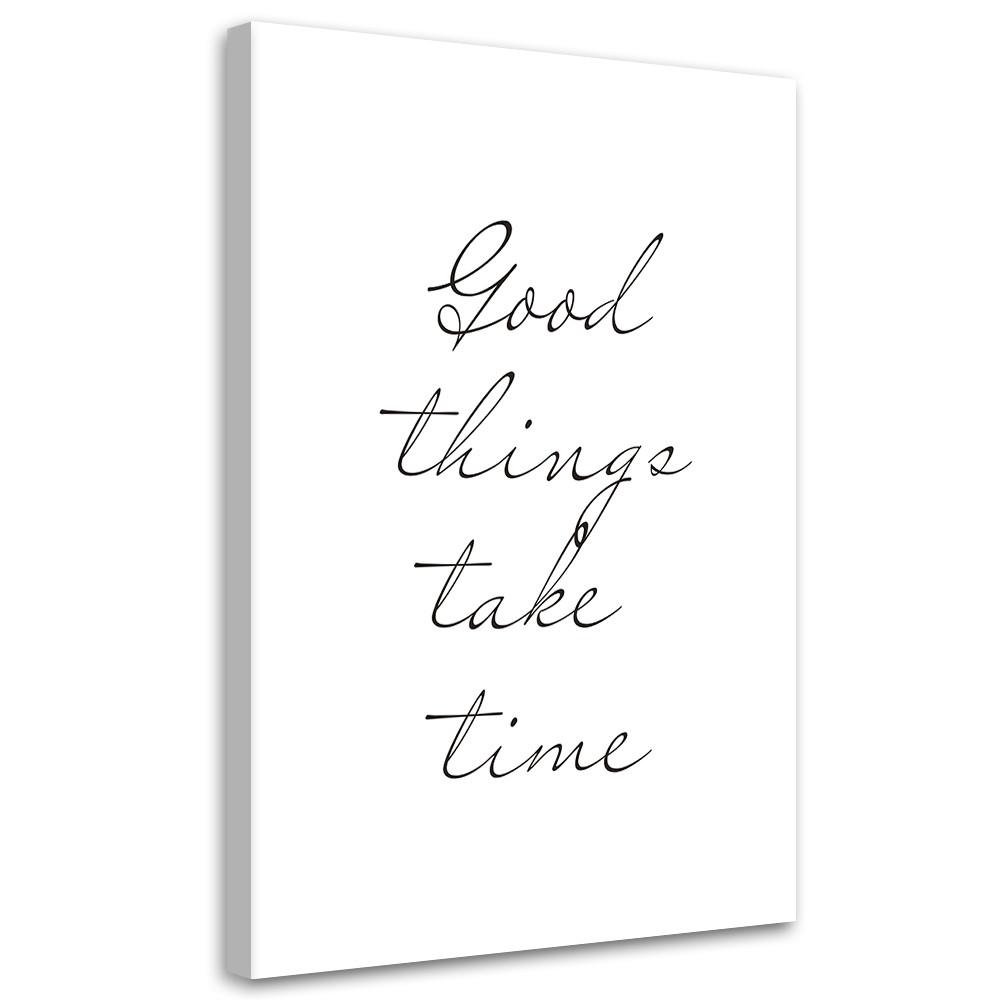 WANDBILD gut ding will weile haben - Schwarz, Textil (40/60cm) - Feeby