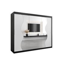 SCHWEBETÜRENSCHRANK 200/250/62 3-türig - Silberfarben/Schwarz, Holz/Kunststoff (250/200/62cm) - MÖBEL KRYSPOL
