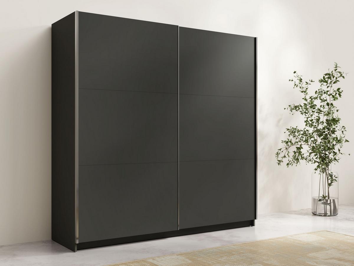KLEIDERSCHRANK Graphit 151/207/55 - Graphitfarben, Holzwerkstoff (151/207/55cm) - RAUMHIRSCH FURNITURE