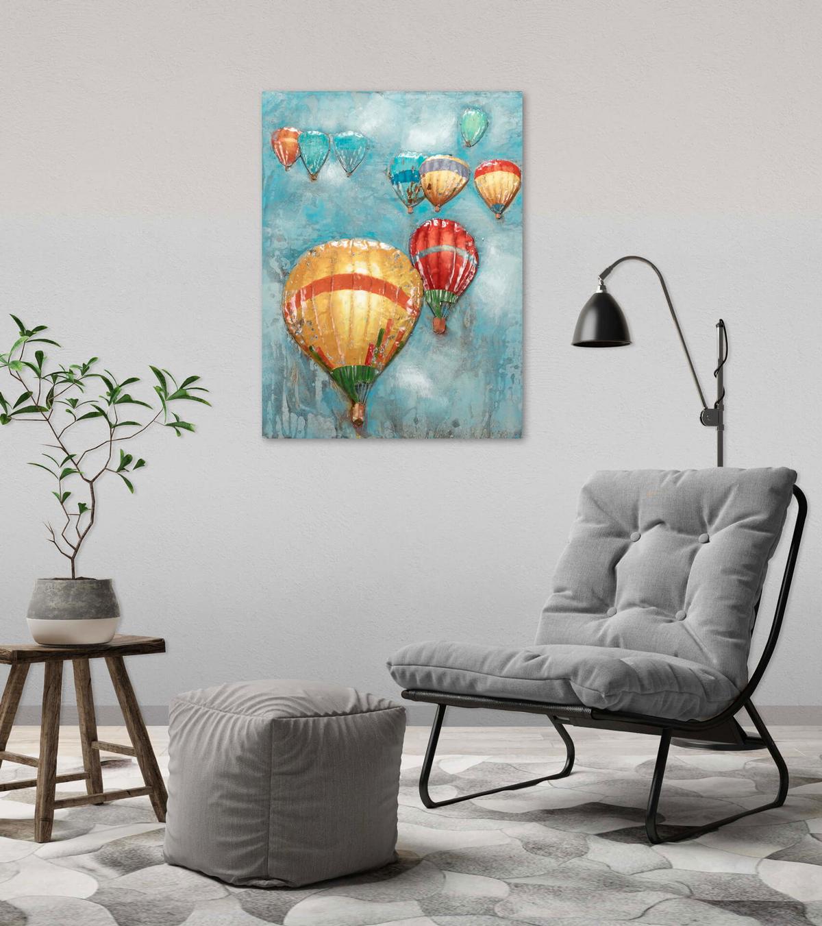 METALLBILD Blau 60/80 cm - Blau, Metall (4/80cm) - KUNSTLOFT