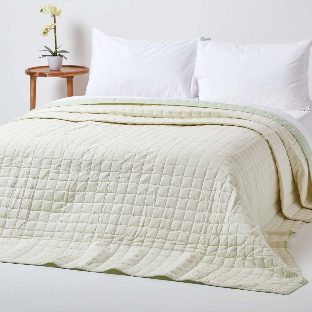 TAGESDECKE gesteppt mit Wende-Design, 150/200 cm - Salbeigrün, Textil (150/200cm) - Homescapes