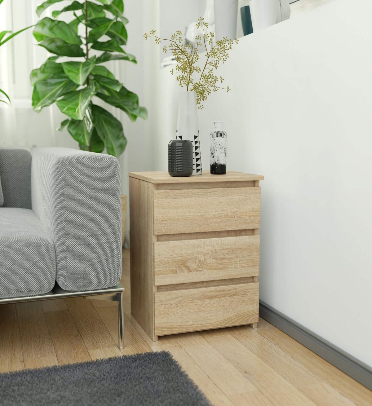 KOMMODE Eiche Sonoma 57/40/35 - Sonoma Eiche, Holzwerkstoff (40/57/35cm) - RAUMHIRSCH FURNITURE