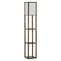 STEHLAMPE mit Regalen, Wohnzimmer Stehleuchte E27 bis 40W, Nachttischlampe - Braun, Textil (26/26/160cm) - HOMCOM