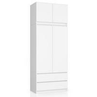 KLEIDERSCHRANK Weiß 234/90/51 - Weiß, Holzwerkstoff (90/234/51cm) - RAUMHIRSCH FURNITURE